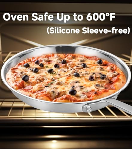10-Inch Tri-Ply Stainless Steel Pan | Frying Pan with Lid