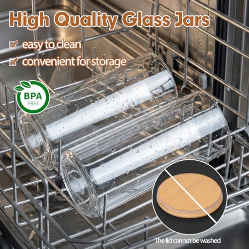3pcs Pasta Containers Storage Glass Food Storage Containers (round-2qt*3pcs)