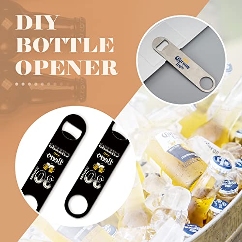 24 Pack Flat Beer Bottle Opener 7 inch Heavy Duty Stainless Steel Flat Bottle Opener Metal Beer Bottle Openers Silver Beer Openers for Bartender Kitchen Bar or Restaurant (7 in / Silver)
