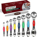 Magnetic Measuring Spoons Set of 9 Stainless Steel Dual (Multicolor)
