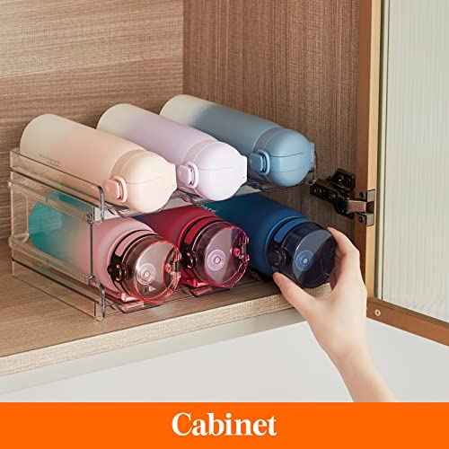 Stackable Water Bottle Organizer for Cabinet (2 Tier-6 Bottle)
