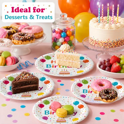 50PCS Happy Birthday Paper Plates