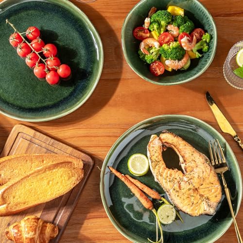 Ceramic Plates Set of 6 (Earth Green / 8.5 Inch)