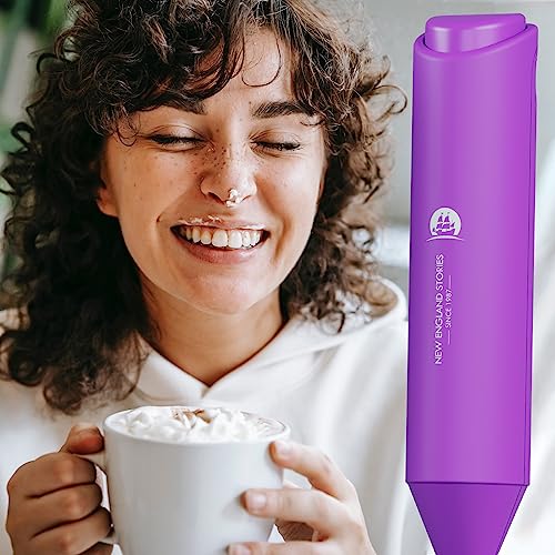 Powerful Milk Frother Handheld Foam Maker (No Stand / Orchid)