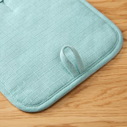 Gourmet Series Gridlines Pot Holders 2 (Mineral Water Aqua)