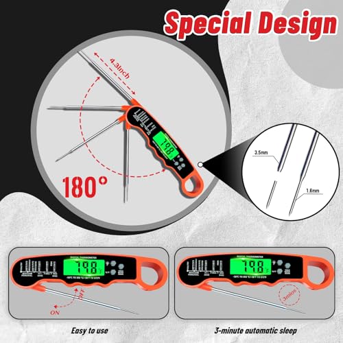 Meat Thermometer Digital (Orange)