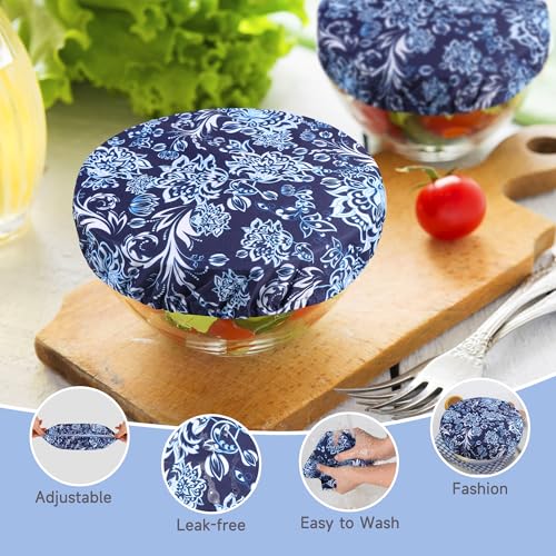 Elastic Reusable Bowl Covers for Bread Proofing (6 Pack / Paisley)