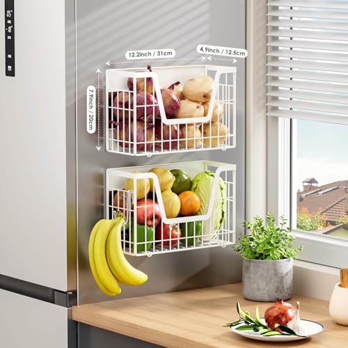 4 Pack Magnetic Shelves For Fridge (White / 4)