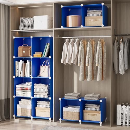 Cube Storage Organizer Closet Organizers 12 Cube Storage Shelves (Dark Blue)