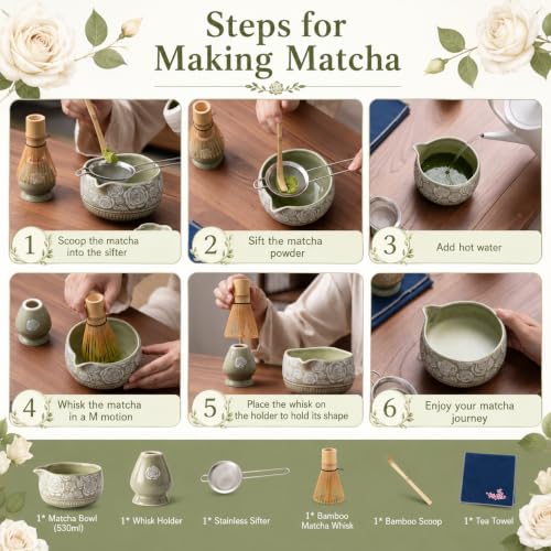 Matcha Whisk Set (Rose Green)