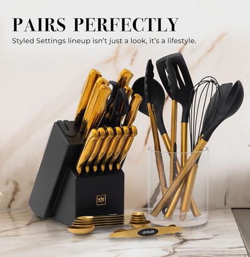 Magnetic Measuring Spoons Set (Classic / Black & Brass Gold)