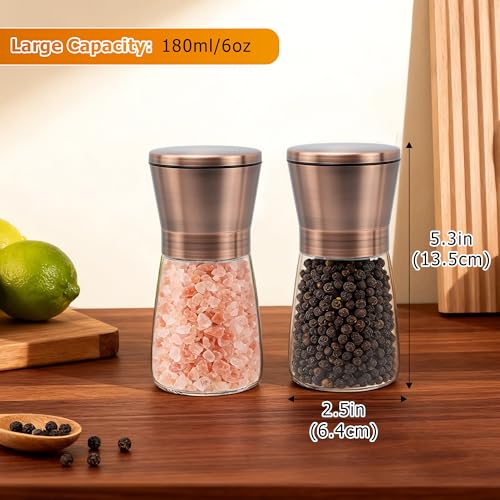 Short Copper Salt and Pepper Grinder Set of 2 (Copper / 2PK-Short)