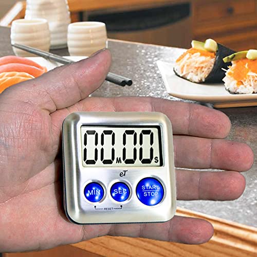 Elegant Digital Kitchen Timer Stainless Steel (Plumberry 6-pack)