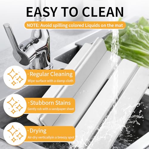 Stone Dish Drying Mat for Kitchen Counter (White / 16" x 12")