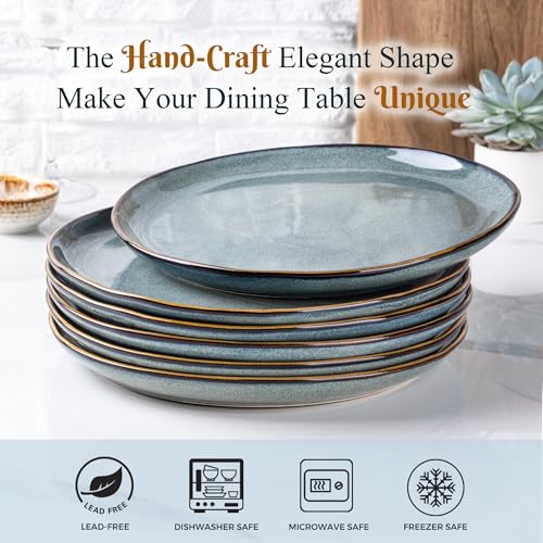 Ceramic Plates Set of 6 (Blue Sea / 8.5 Inch)