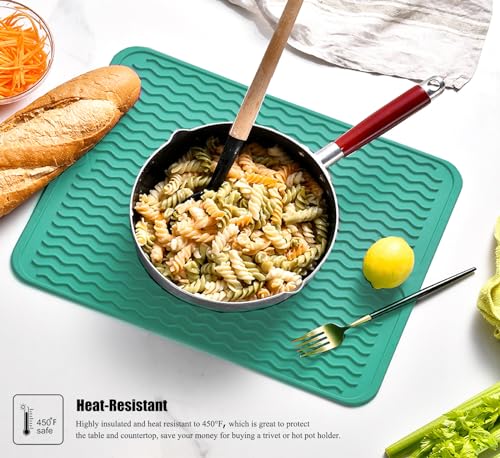 Silicone Dish Drying Mat (Green / 16" x 12")