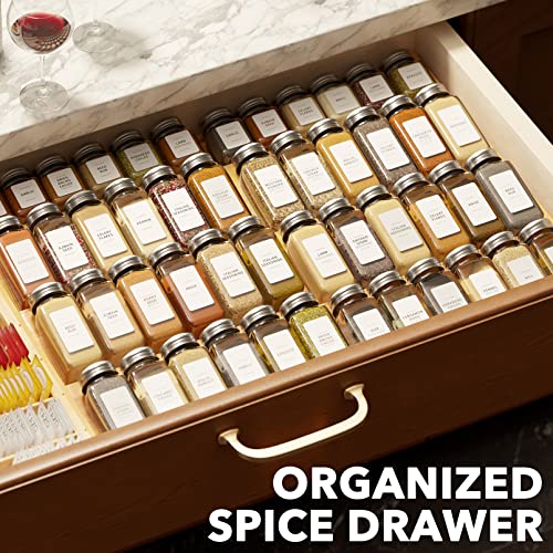 Bamboo Spice Drawer Organizer (12" to 23" Wide / Natural)