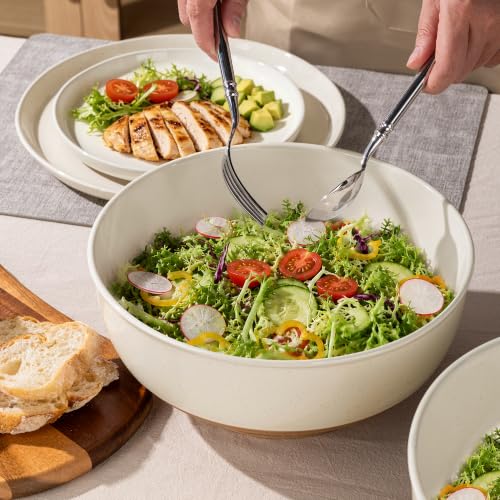9.8’’ Ceramic Serving Bowls (2PCS / Light Beige)