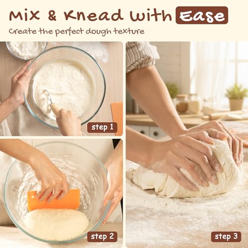 Sourdough Starter Kit with Round & Oval Banneton Bread Proofing Basket