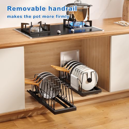 Pots and Pans Organizer Under Cabinet (Black)