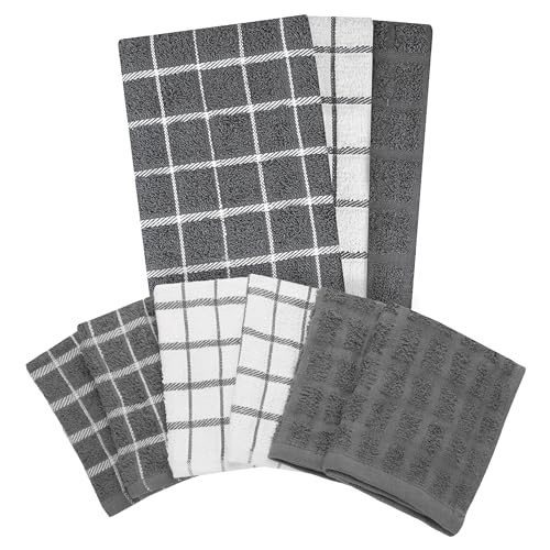 Premium 3 Pack Kitchen Towel & 6 (Gray / 9-Pack Bundle)