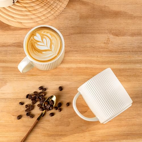 Ceramic Coffee Mugs Set of 6 (Beige / 14 OZ (Set of 6))