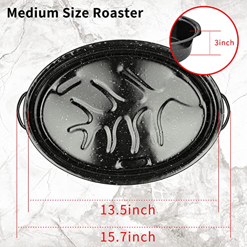 15.7" Roasting Pan with Domed Lid Enameled (15.7INCH)