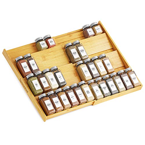 Bamboo Spice Drawer Organizer (12" to 23" Wide / Natural)