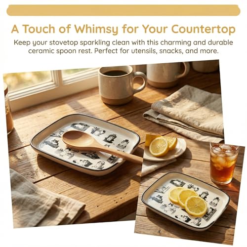 Black White Cat Ceramic Spoon Rest (Home cats)
