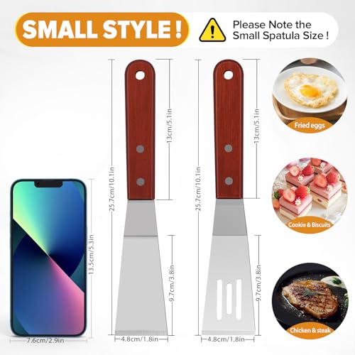 Small Metal Spatula Set with Thin Beveled Edge (Medium)