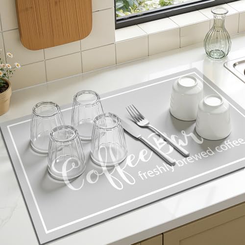Dish Drying Mat (LightGrey / 12" X 20")