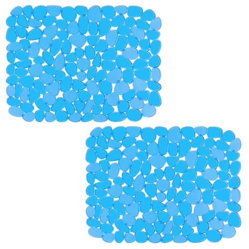 Pebble Sink Mat for Stainless Steel (Blue)