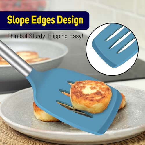 Silicone Spatula Set of 2 Heat (Blue)