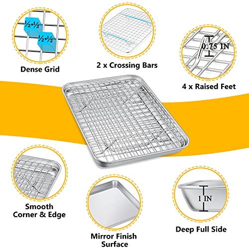 10.4 Inch Toaster Oven Pan Tray with Wire Rack (10.4 Inch)