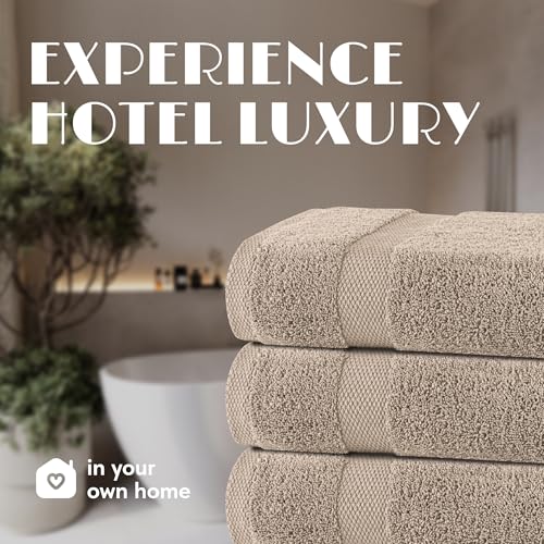 Wealuxe Taupe Bath Towels 24x50 Inch (Taupe / Bath Towels 6-Pack, 24x50 Inches)