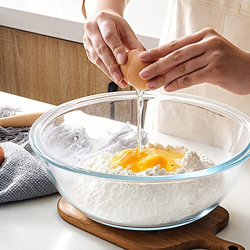 Glass Mixing Bowls with Lids Set (Clear, Green)