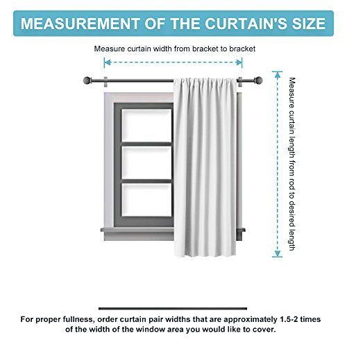 Small Window Curtains 45 inches Length for Kitchen Cafe Bathroom (Mocha / 42"W x 45"L (Pack of 2))