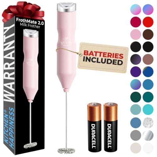 Powerful Frother Wand AA Batteries Included (Cherry Blossom Pink / Majestic Frother)