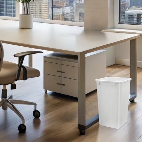 Double Pullout Garbage Trash Cans for Kitchen Cabinets (2 Pack / White)