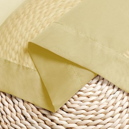 Mustard Yellow Sheer Curtains 45 Inches Long (Yellow / 42"W x 45"L (Pack of 2))