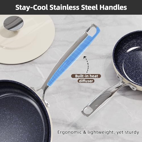 Lux 13pc Forged Lightweight Nonstick Ceramic Cookware Set (Oyster)