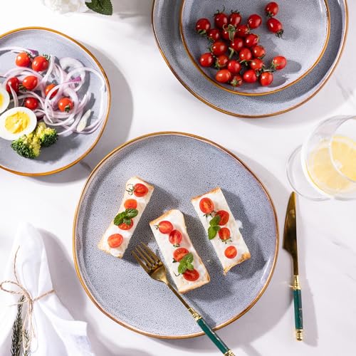Ceramic Dinner Plates Set of 6 (Reactive Blue / 10.5 Inch(6Pcs))