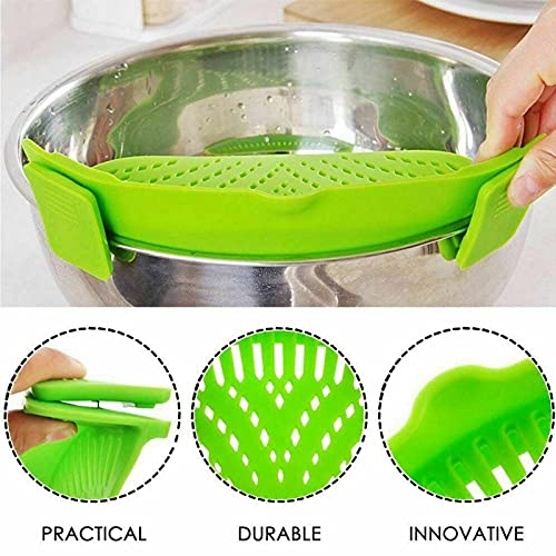 Clip on Kitchen Food Strainer for Spaghetti (Blue, Green)