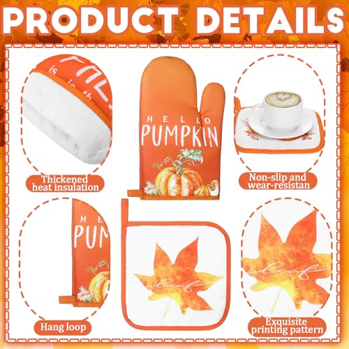 10 Pcs Fall Kitchen Decor Pumpkin Kitchen Accessories Set (Orange / Fall Pumpkin)