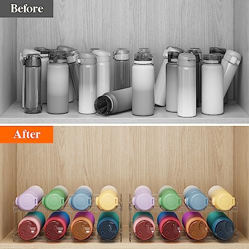 Stackable Water Bottle Organizer for Cabinet (4 Tier-16 Bottle)