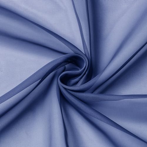 Sheer Curtains 78 Inches Long 2 Panels Set for Bedroom Living Room (Royal Blue / 42"W x 78"L (Pack of 2))