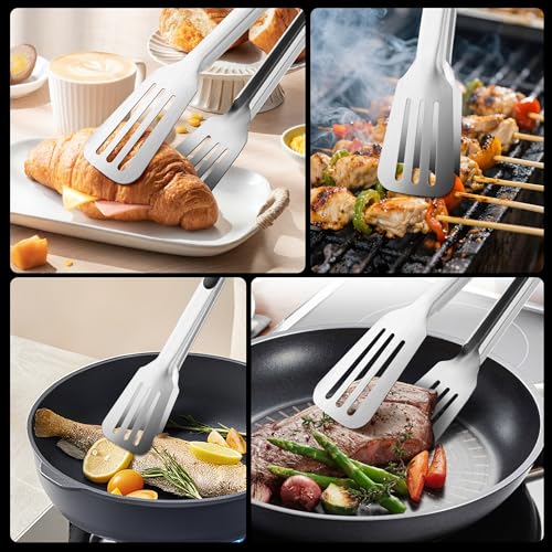 9-inch & 12-Inch Spatula Tongs for Cooking, Stainless Steel Kitchen Tongs (9 & 12 inch)