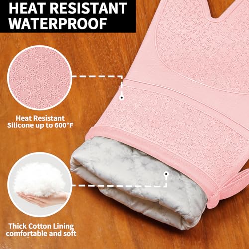 Silicone Oven Mitts (Pink)