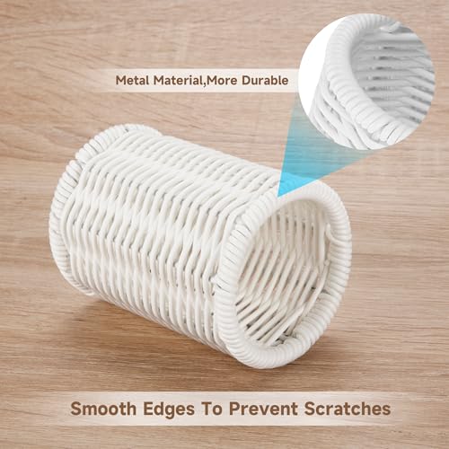 Rattan Jars Cotton Pad Floss Jar Bathroom Vanity Desk Storage (3.15" x 3.15" x 4.33")