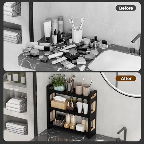 Bathroom Counter Organizer (Black 3 Tier)